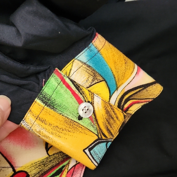 Men's Bull Shirt Western Rodeo Black LS Shirt - Picture 5 of 8